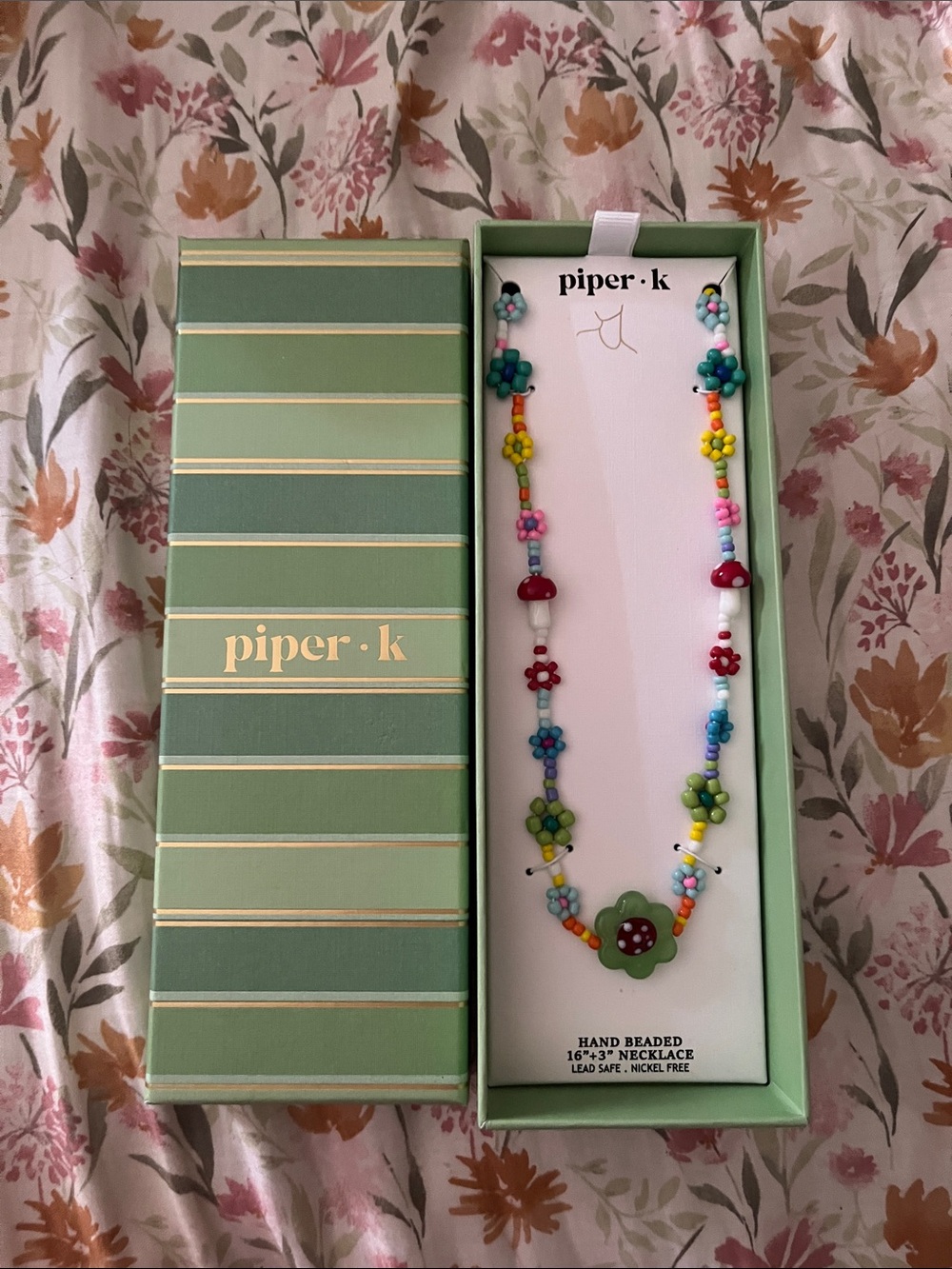 Piper • K Multicolor Flower Beaded Necklace brand new in package